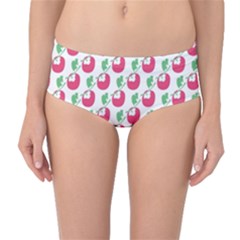 Fruit Pink Green Mangosteen Mid-waist Bikini Bottoms by Mariart