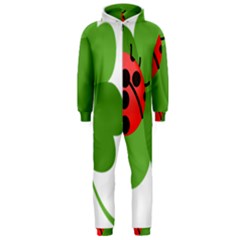 Insect Flower Floral Animals Green Red Hooded Jumpsuit (men) 