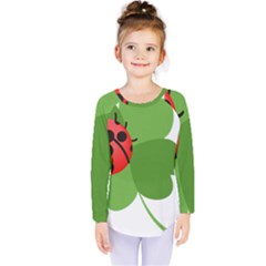 Insect Flower Floral Animals Green Red Kids  Long Sleeve Tee