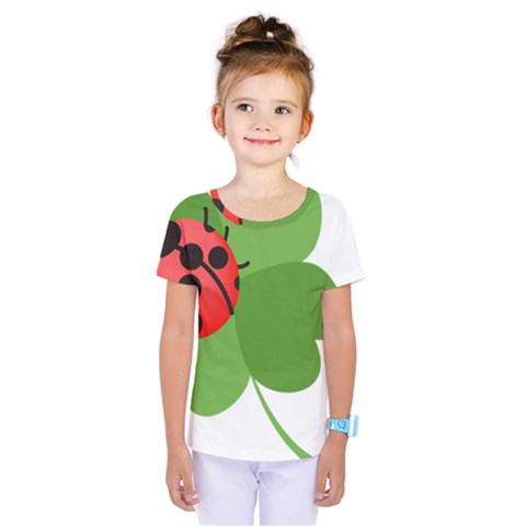 Insect Flower Floral Animals Green Red Kids  One Piece Tee by Mariart