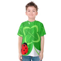 Insect Flower Floral Animals Green Red Line Kids  Cotton Tee