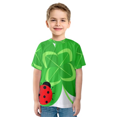Insect Flower Floral Animals Green Red Line Kids  Sport Mesh Tee by Mariart