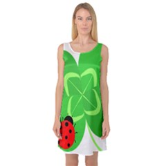 Insect Flower Floral Animals Green Red Line Sleeveless Satin Nightdress by Mariart