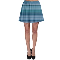 Horizontal Line Blue Skater Skirt by Mariart