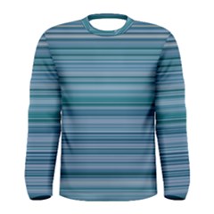 Horizontal Line Blue Men s Long Sleeve Tee