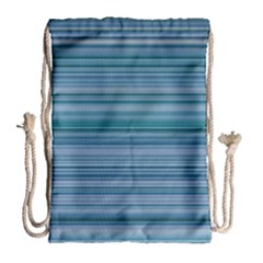 Horizontal Line Blue Drawstring Bag (large) by Mariart