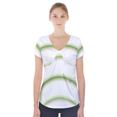 Abstract Background Short Sleeve Front Detail Top