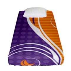 Leaf Polka Dot Purple Orange Fitted Sheet (single Size)