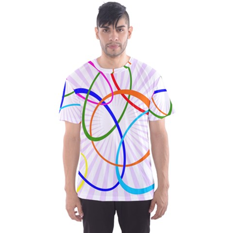 Abstract Background With Interlocking Oval Shapes Men s Sport Mesh Tee by Nexatart