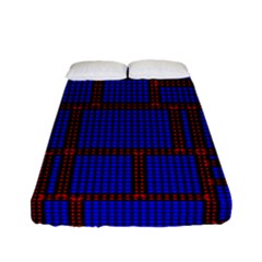 Line Plaid Red Blue Fitted Sheet (full/ Double Size)