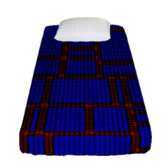 Line Plaid Red Blue Fitted Sheet (single Size)