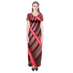 Abstract Of A Red Metal Chair Short Sleeve Maxi Dress by Nexatart