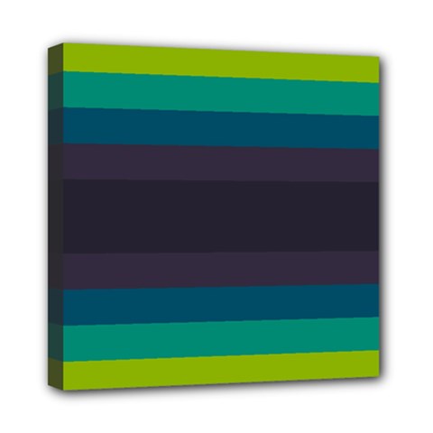 Neon Stripes Line Horizon Color Rainbow Yellow Blue Purple Black Mini Canvas 8  x 8 