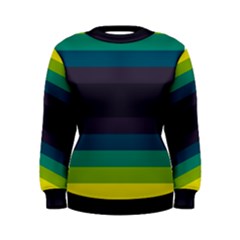 Neon Stripes Line Horizon Color Rainbow Yellow Blue Purple Black Women s Sweatshirt by Mariart