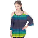 Neon Stripes Line Horizon Color Rainbow Yellow Blue Purple Black Flutter Tees View1