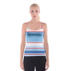 Navy Blue White Red Stripe Blue Finely Striped Line Spaghetti Strap Top by Mariart