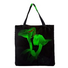 Neon Green Resolution Mushroom Grocery Tote Bag