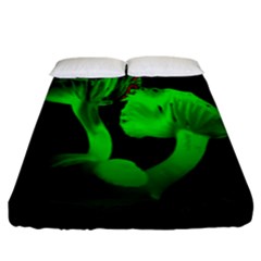 Neon Green Resolution Mushroom Fitted Sheet (king Size) by Mariart