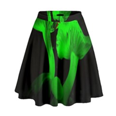 Neon Green Resolution Mushroom High Waist Skirt by Mariart