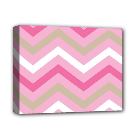 Pink Red White Grey Chevron Wave Deluxe Canvas 14  X 11  by Mariart