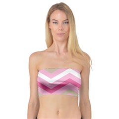 Pink Red White Grey Chevron Wave Bandeau Top by Mariart