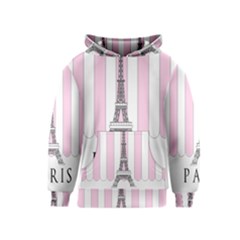 Pink Paris Eiffel Tower Stripes France Kids  Pullover Hoodie by Mariart