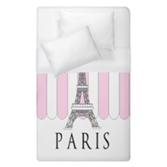 Pink Paris Eiffel Tower Stripes France Duvet Cover (single Size) by Mariart