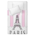 Pink Paris Eiffel Tower Stripes France Duvet Cover Double Side (Single Size) View1