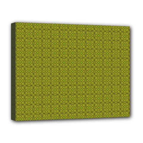 Royal Green Vintage Seamless Flower Floral Canvas 14  X 11 