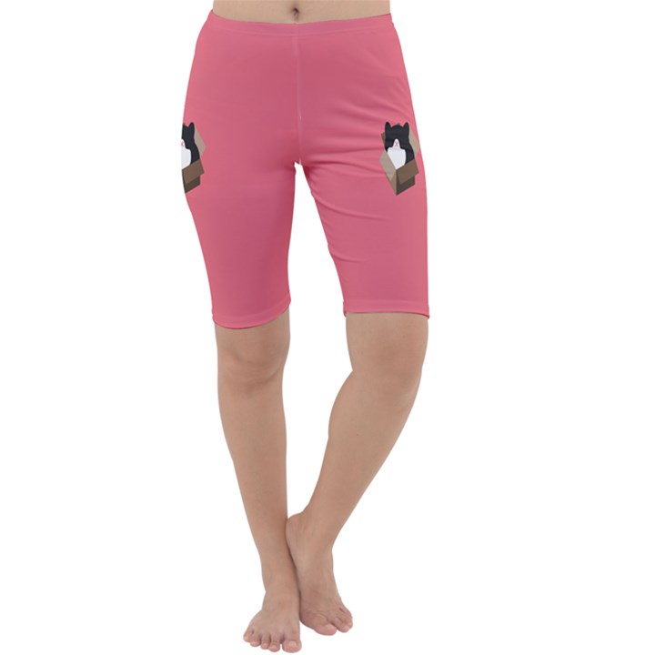 Minimalism Cat Pink Animals Cropped Leggings 