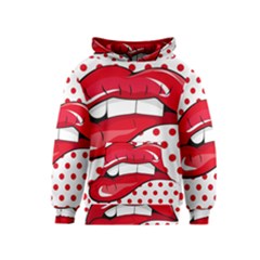 Sexy Lips Red Polka Dot Kids  Pullover Hoodie