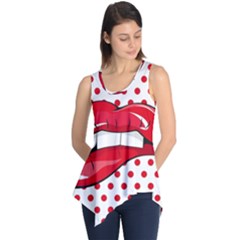 Sexy Lips Red Polka Dot Sleeveless Tunic