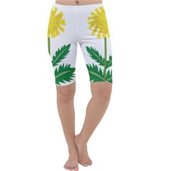 Sunflower Floral Flower Yellow Green Cropped Leggings 