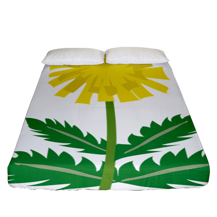 Sunflower Floral Flower Yellow Green Fitted Sheet (King Size)