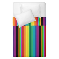 Multi Colored Colorful Bright Stripes Wallpaper Pattern Background Duvet Cover Double Side (single Size) by Nexatart