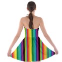 Multi Colored Colorful Bright Stripes Wallpaper Pattern Background Strapless Bra Top Dress View2