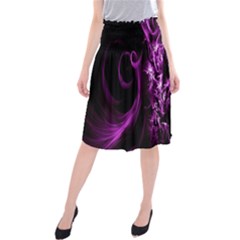 Purple Flower Floral Midi Beach Skirt by Mariart