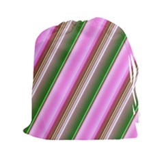 Pink And Green Abstract Pattern Background Drawstring Pouches (xxl)