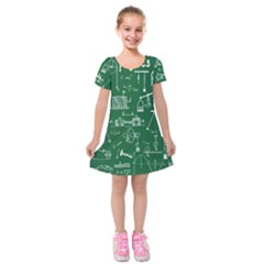 Scientific Formulas Board Green Kids  Short Sleeve Velvet Dress