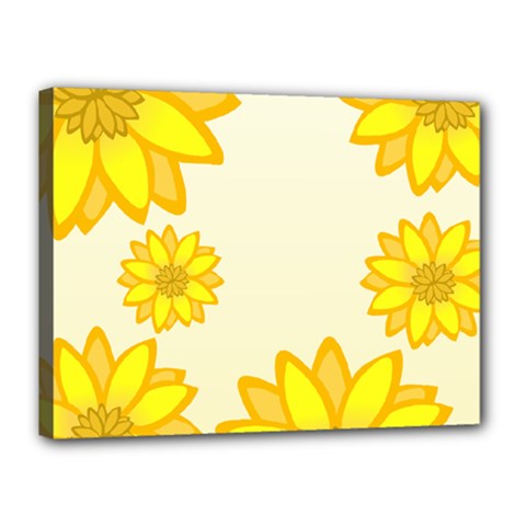 Sunflowers Flower Floral Yellow Canvas 16  X 12  by Mariart
