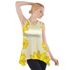 Sunflowers Flower Floral Yellow Side Drop Tank Tunic by Mariart