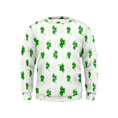 Leaf Green White Kids  Sweatshirt