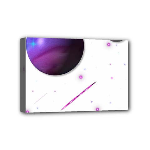 Space Transparent Purple Moon Star Mini Canvas 6  X 4  by Mariart