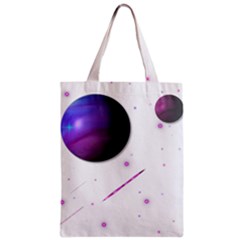 Space Transparent Purple Moon Star Zipper Classic Tote Bag by Mariart