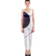 Space Transparent Purple Moon Star Onepiece Catsuit by Mariart