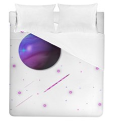 Space Transparent Purple Moon Star Duvet Cover (queen Size)