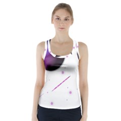 Space Transparent Purple Moon Star Racer Back Sports Top by Mariart
