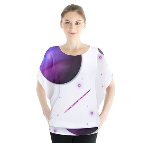 Space Transparent Purple Moon Star Blouse by Mariart