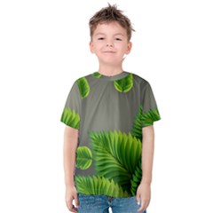 Leaf Green Grey Kids  Cotton Tee