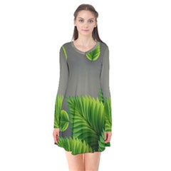 Leaf Green Grey Flare Dress